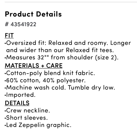 NWT Torrid Led Zeppelin Oversized Graphic T-Shirt - Picture 5 of 9